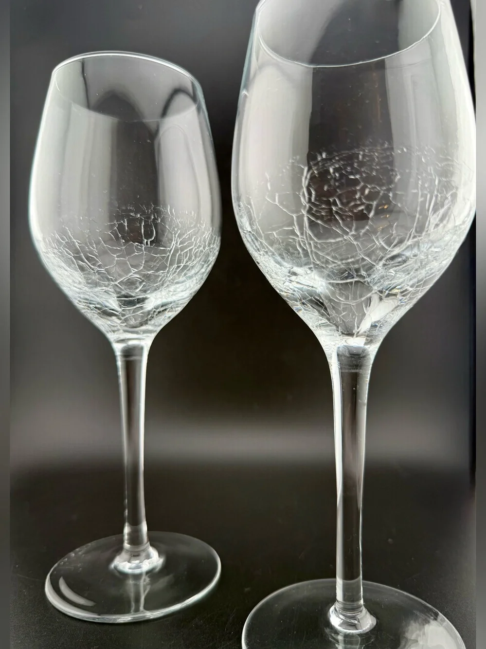 2 Pier 1  Crackled white wine glasses. 12oz